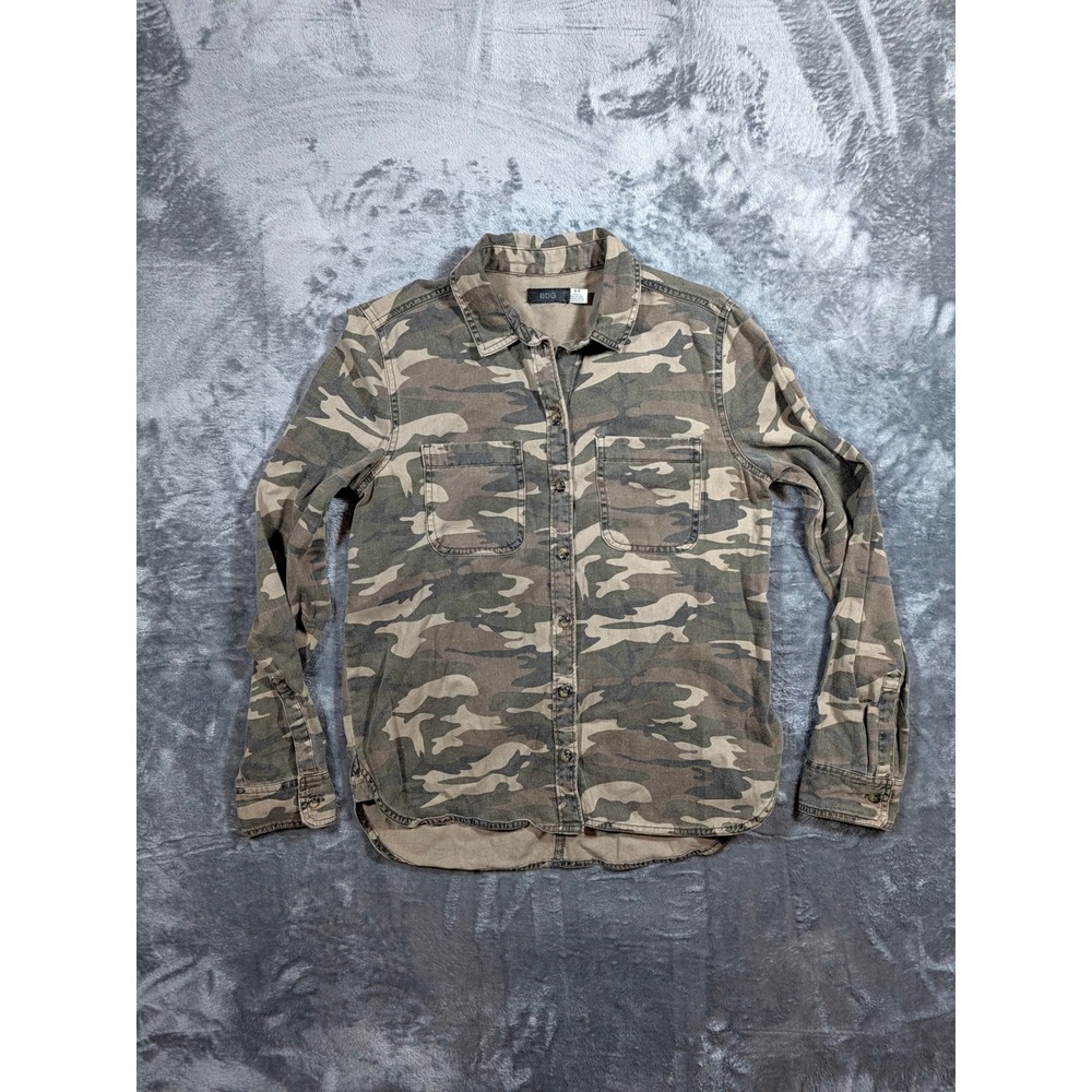 BDG Urban Outfitters Camo Button Down Shirt Women Small Green Camouflage Twill